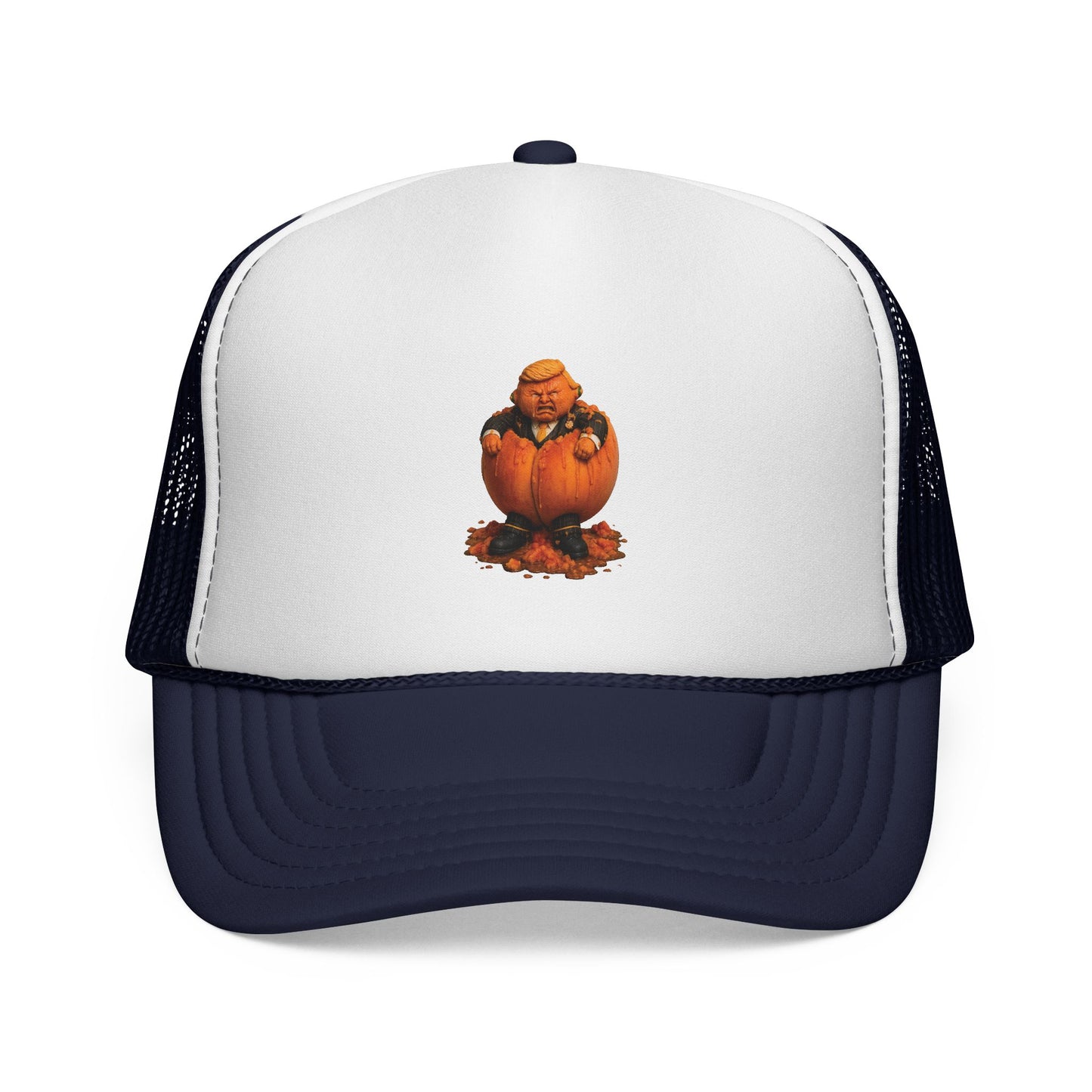 Pumpkin Baby Trucker Cap — Cute Halloween Infant Pumpkin Design