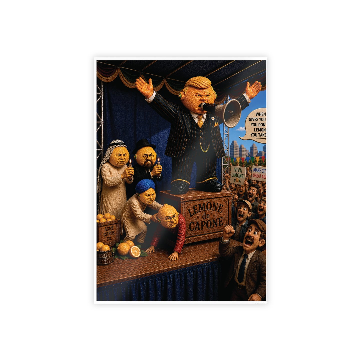 Gloss Poster — 'Lemone de Capone' Satirical Art Print