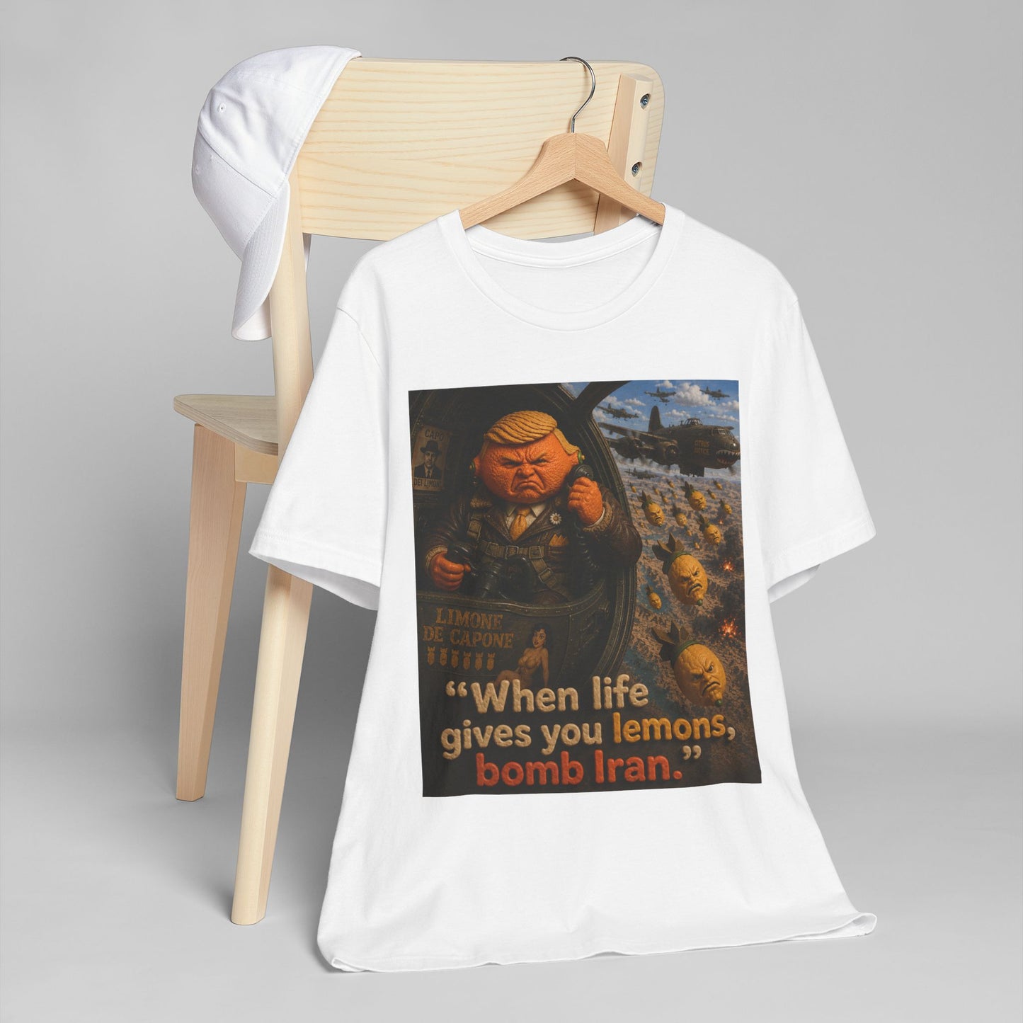 Political Satire T-Shirt – "When Life Gives You Lemons, Bomb Iran" Graphic Tee