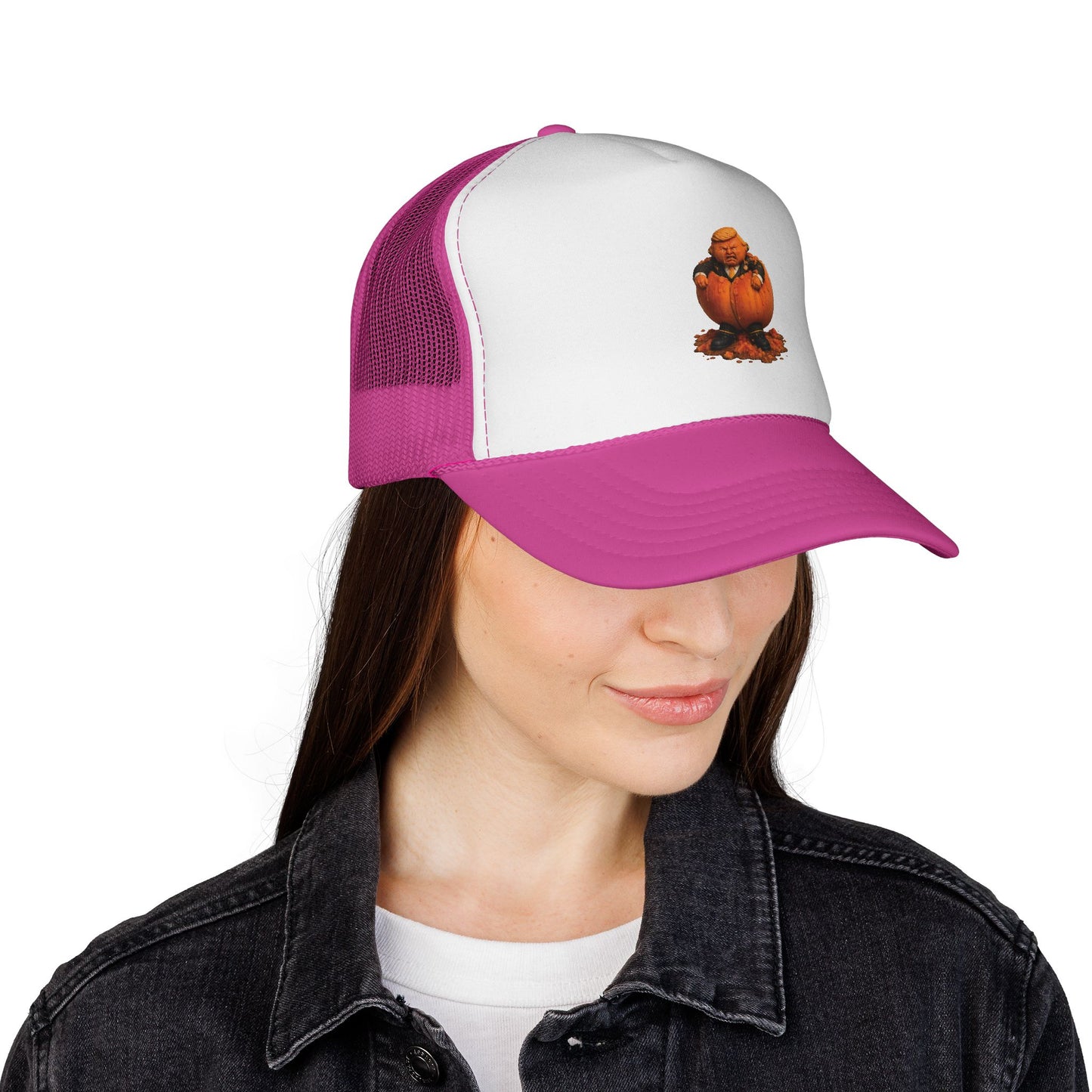 Pumpkin Baby Trucker Cap — Cute Halloween Infant Pumpkin Design