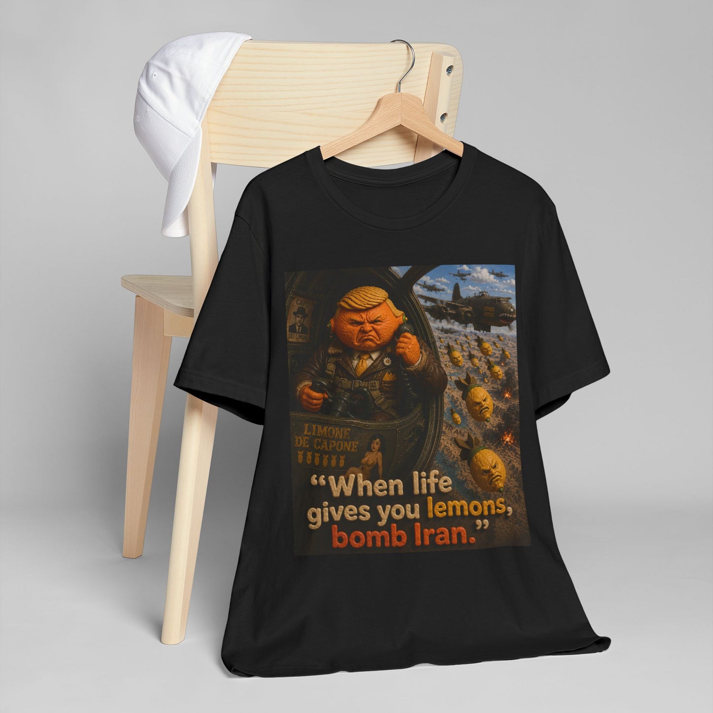 Political Satire T-Shirt – "When Life Gives You Lemons, Bomb Iran" Graphic Tee