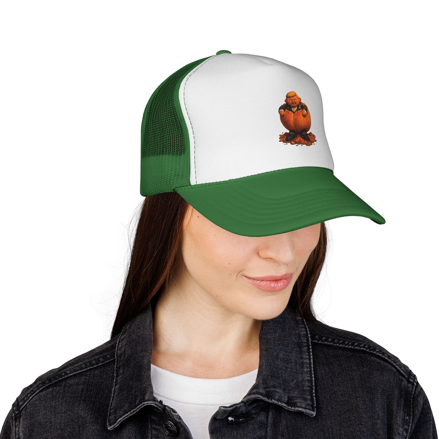 Pumpkin Baby Trucker Cap — Cute Halloween Infant Pumpkin Design