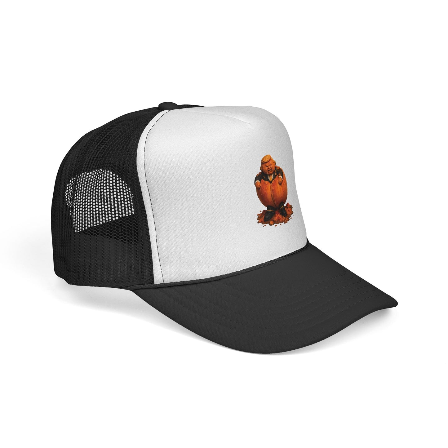 Pumpkin Baby Trucker Cap — Cute Halloween Infant Pumpkin Design