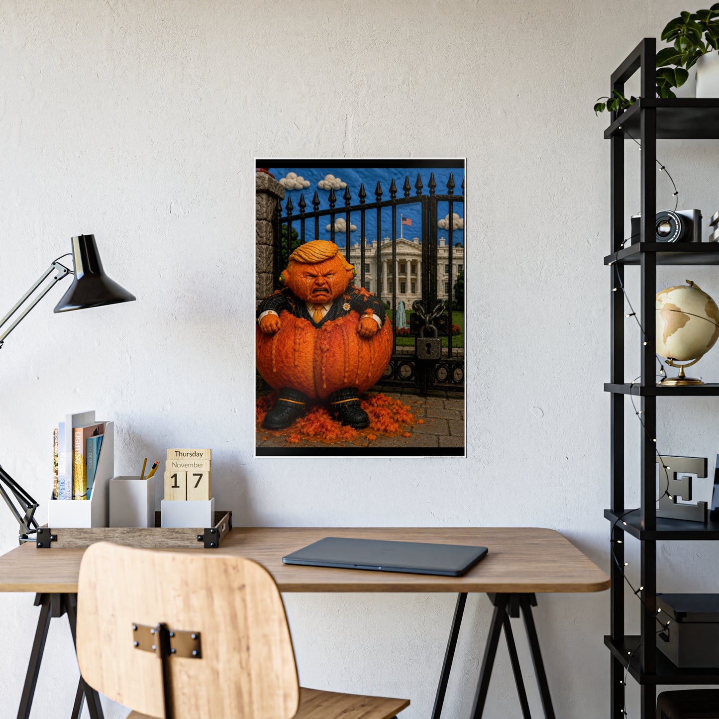 Gloss Poster — Whimsical Pumpkin Guardian Halloween Art Print
