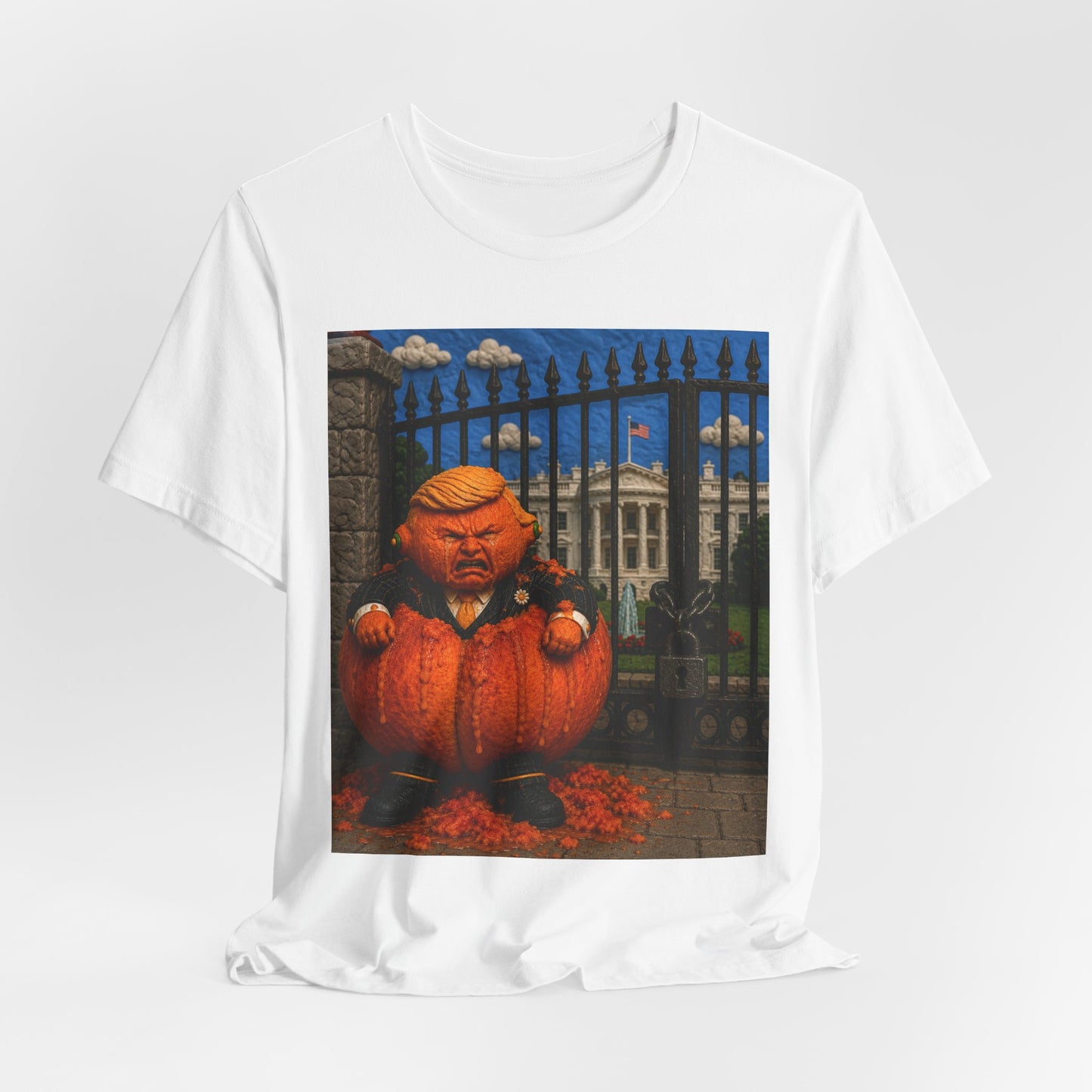 Political Pumpkin Tee – Satirical Trump Jack-o'-Lantern T-Shirt