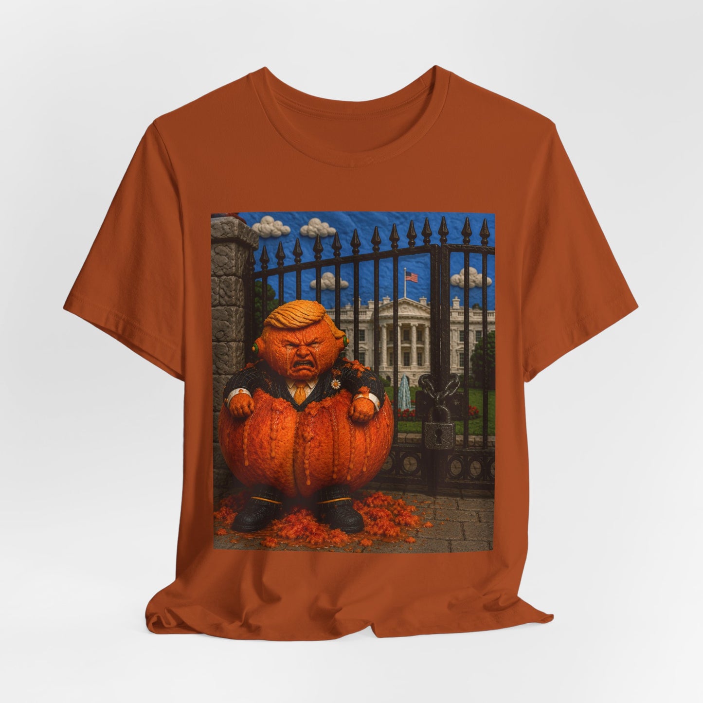 Political Pumpkin Tee – Satirical Trump Jack-o'-Lantern T-Shirt