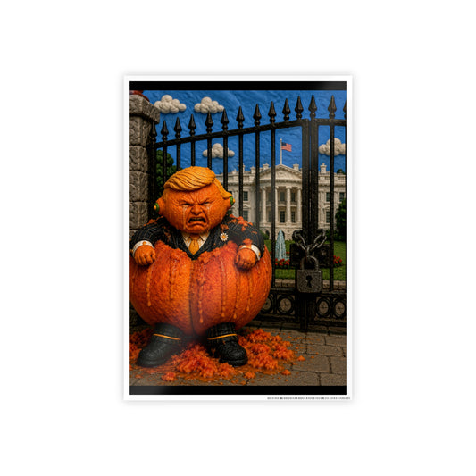 Gloss Poster — Whimsical Pumpkin Guardian Halloween Art Print