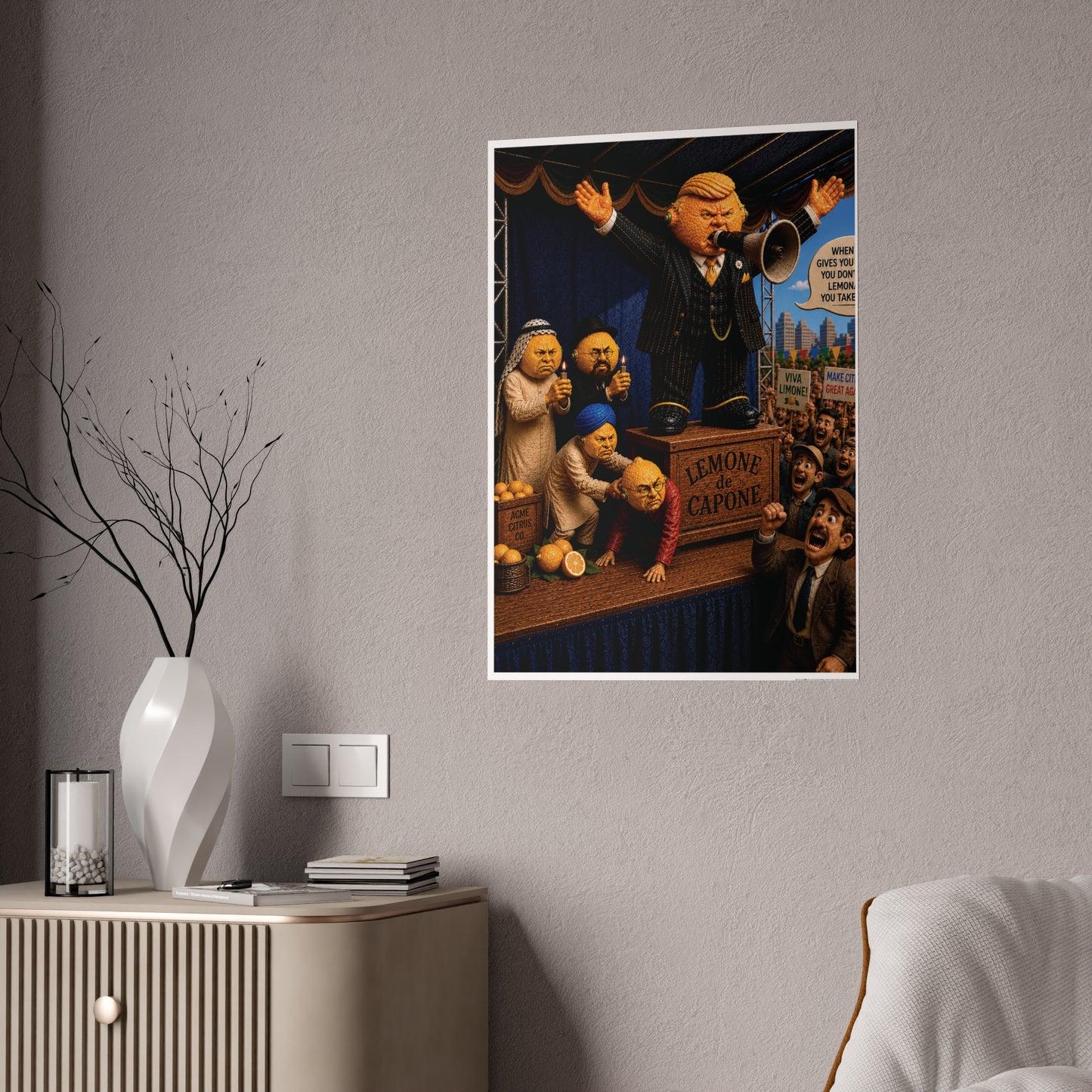Gloss Poster — 'Lemone de Capone' Satirical Art Print