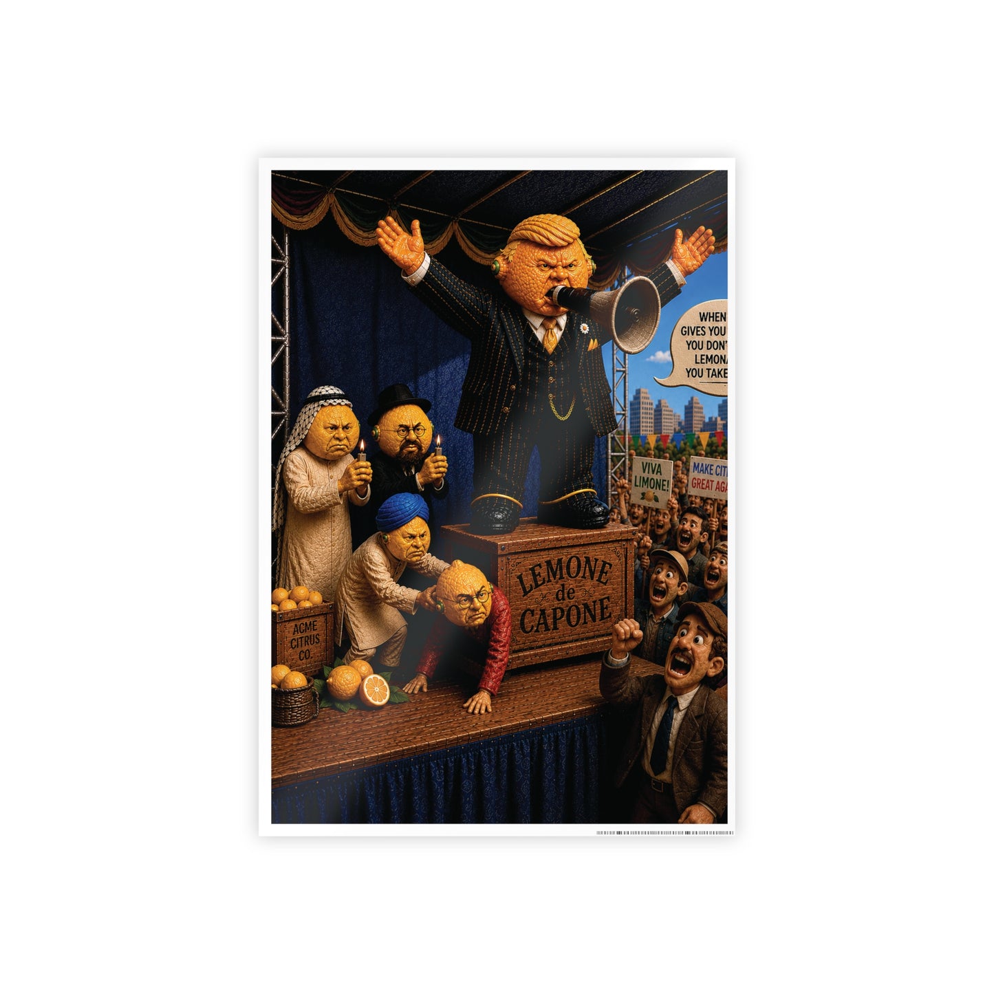 Gloss Poster — 'Lemone de Capone' Satirical Art Print