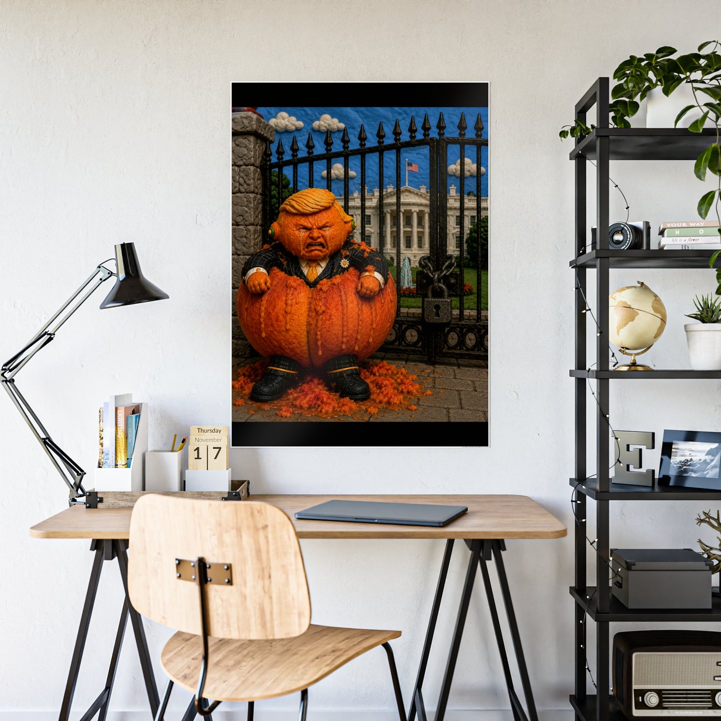 Gloss Poster — Whimsical Pumpkin Guardian Halloween Art Print