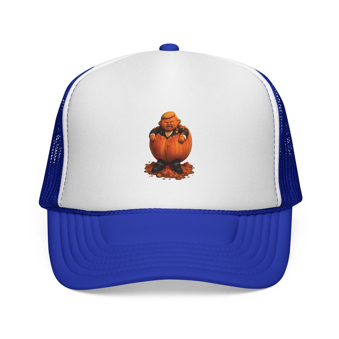 Pumpkin Baby Trucker Cap — Cute Halloween Infant Pumpkin Design