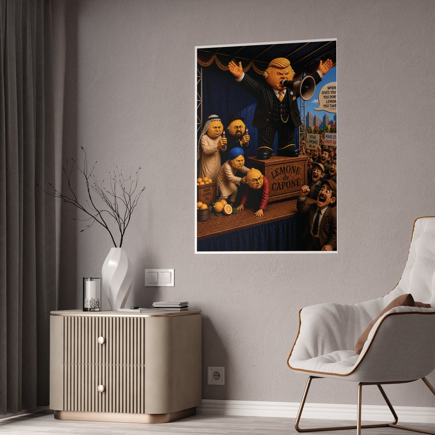 Gloss Poster — 'Lemone de Capone' Satirical Art Print