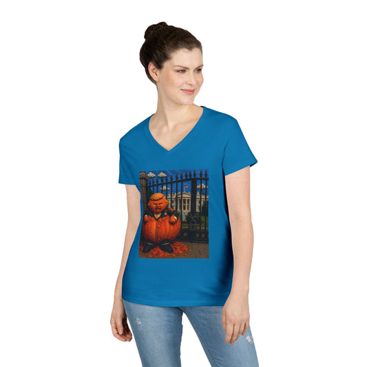 Trump Pumpkin Political Halloween V-Neck Tee