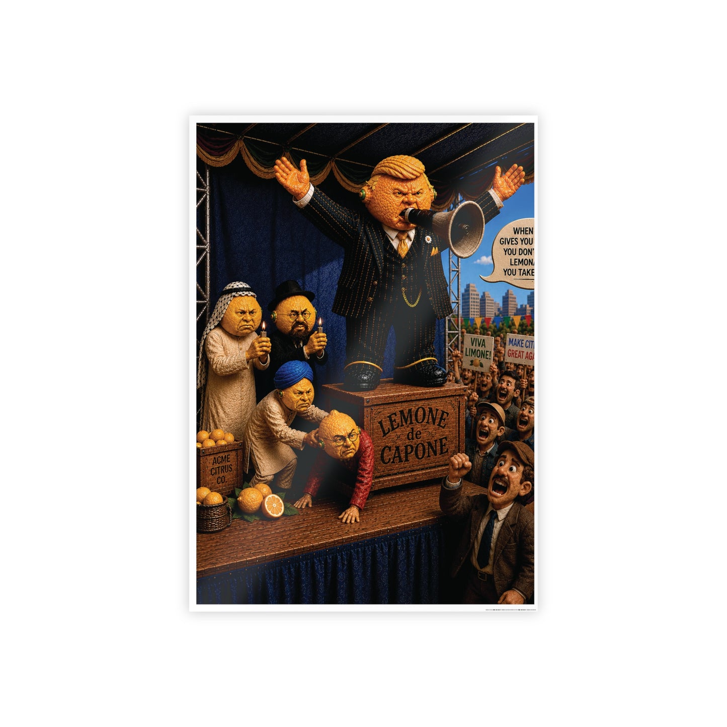 Gloss Poster — 'Lemone de Capone' Satirical Art Print