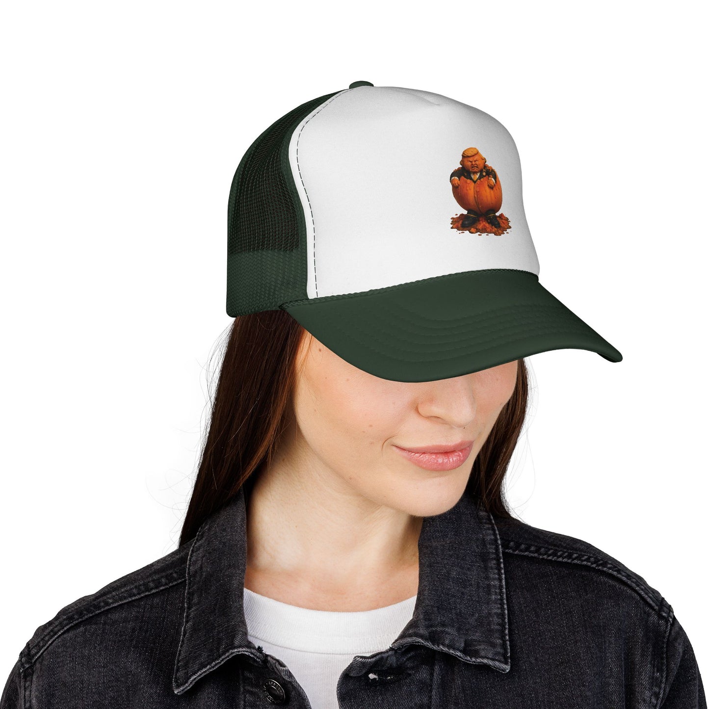 Pumpkin Baby Trucker Cap — Cute Halloween Infant Pumpkin Design