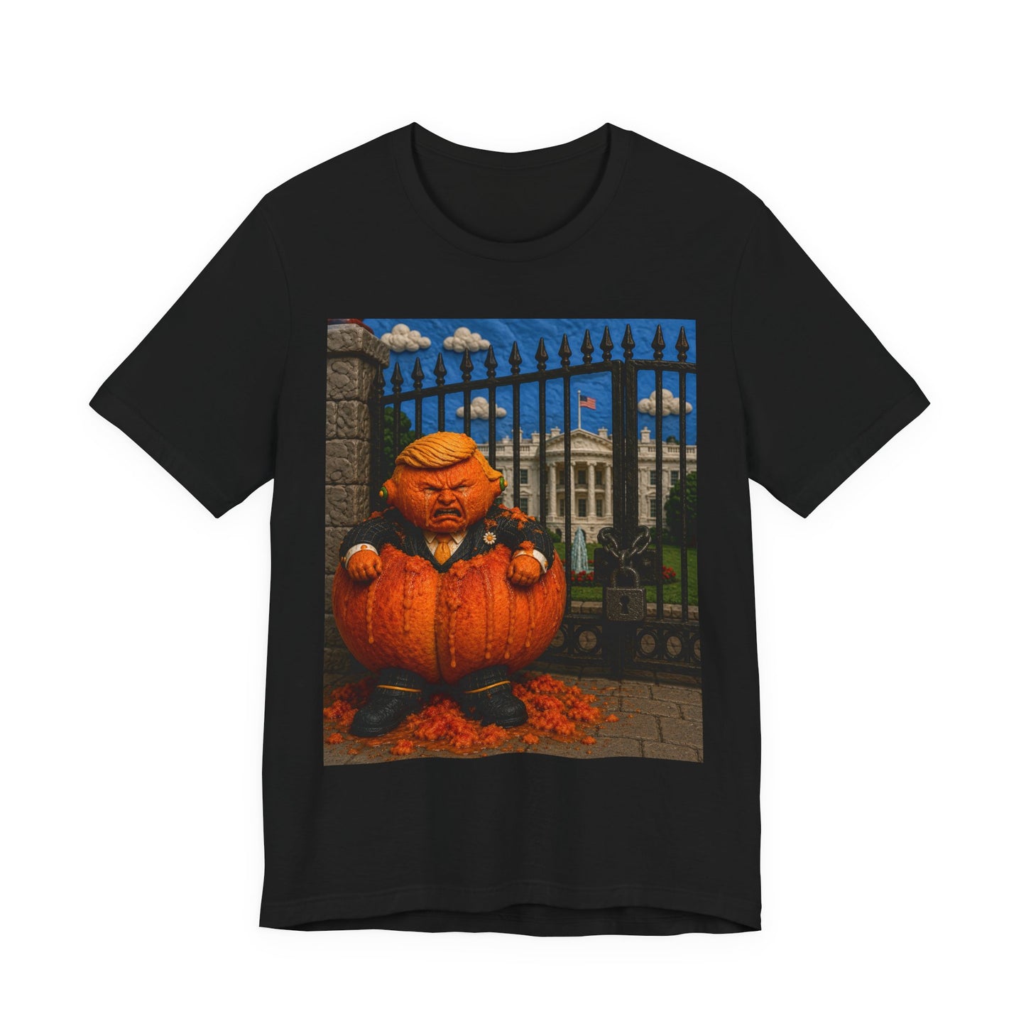Political Pumpkin Tee – Satirical Trump Jack-o'-Lantern T-Shirt