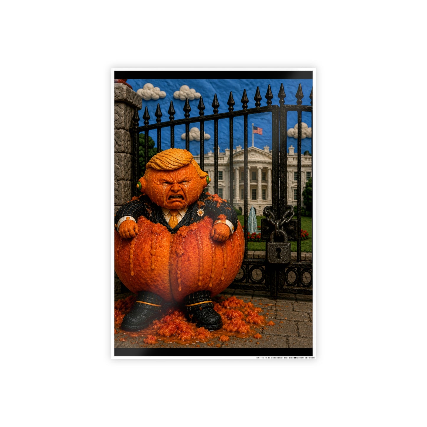 Gloss Poster — Whimsical Pumpkin Guardian Halloween Art Print