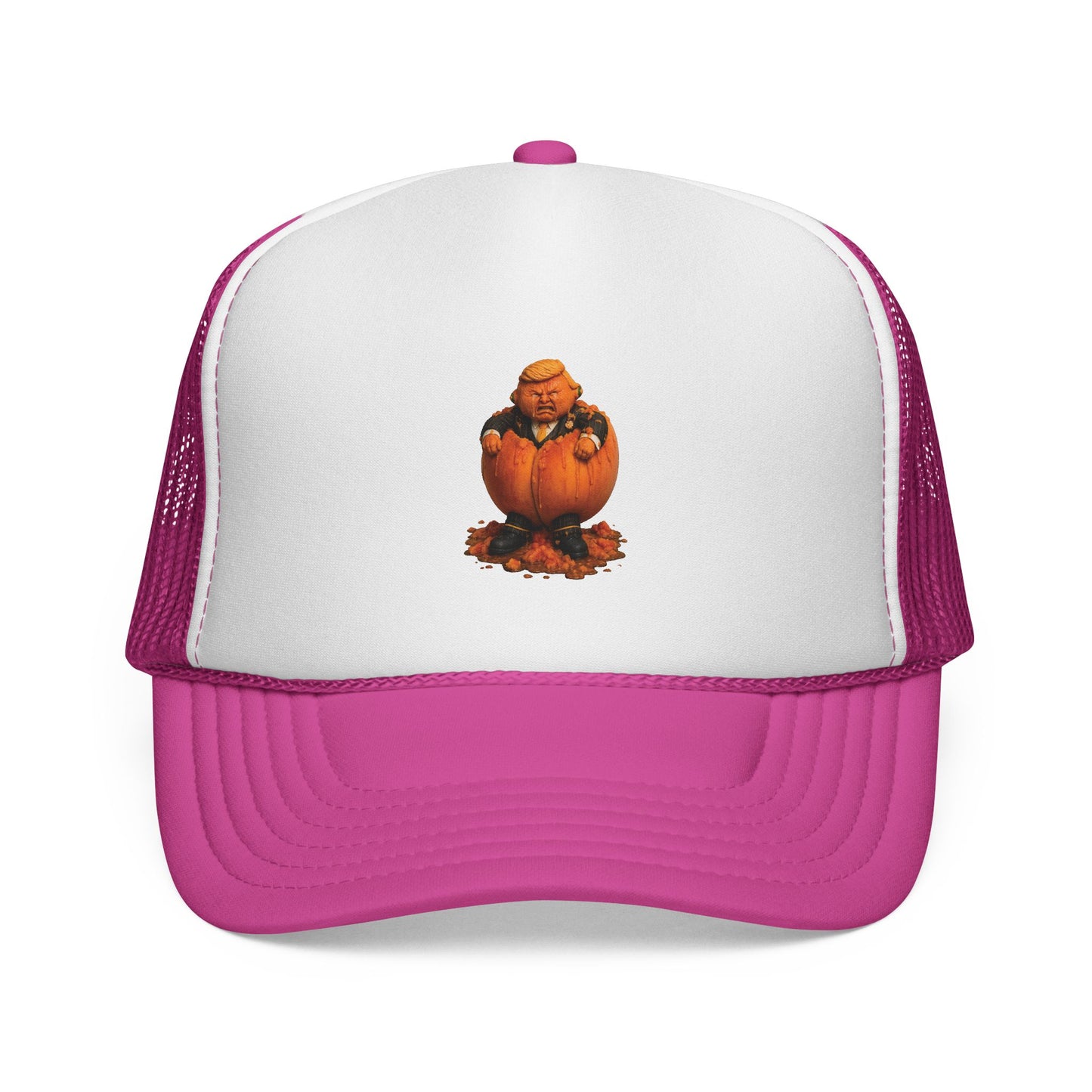 Pumpkin Baby Trucker Cap — Cute Halloween Infant Pumpkin Design