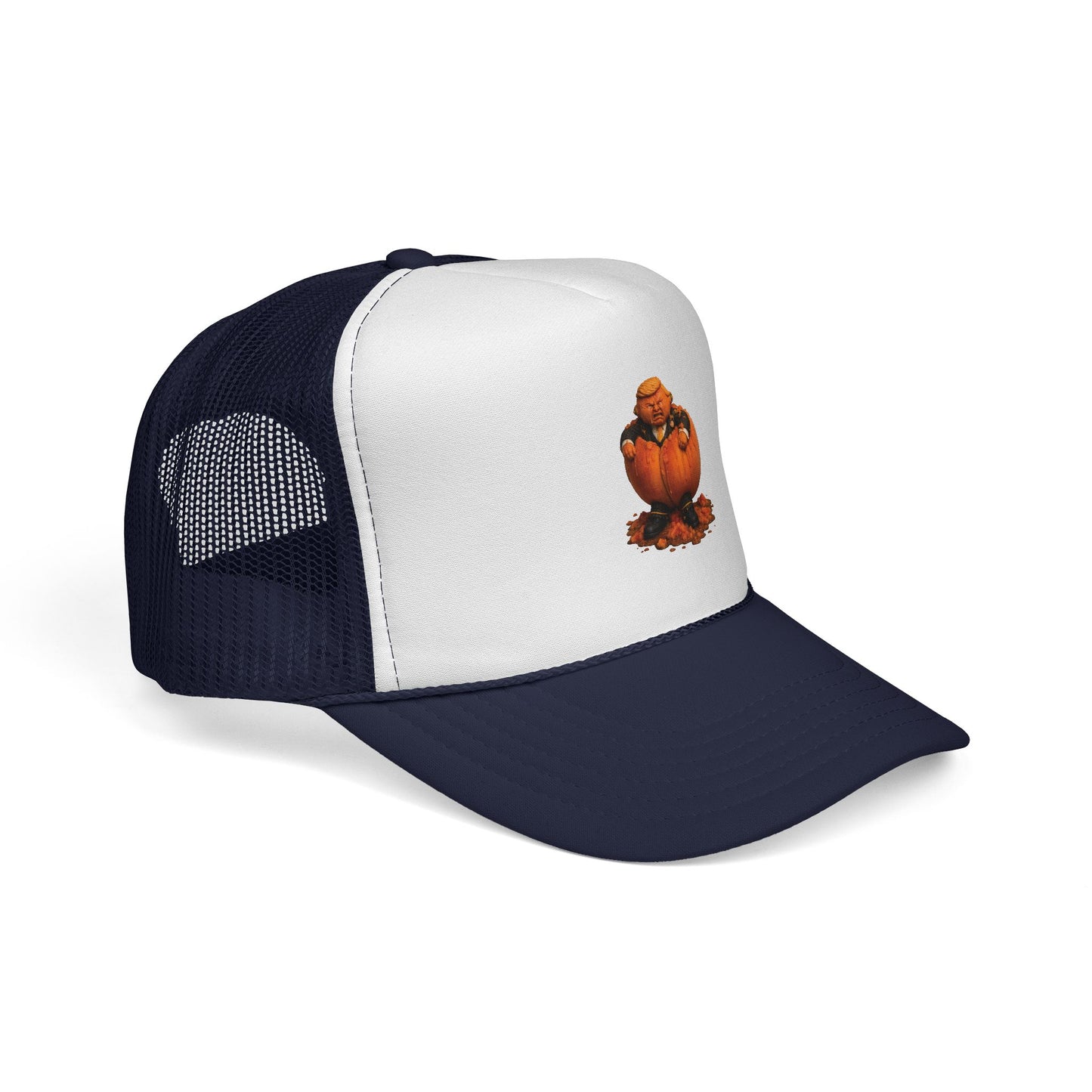 Pumpkin Baby Trucker Cap — Cute Halloween Infant Pumpkin Design