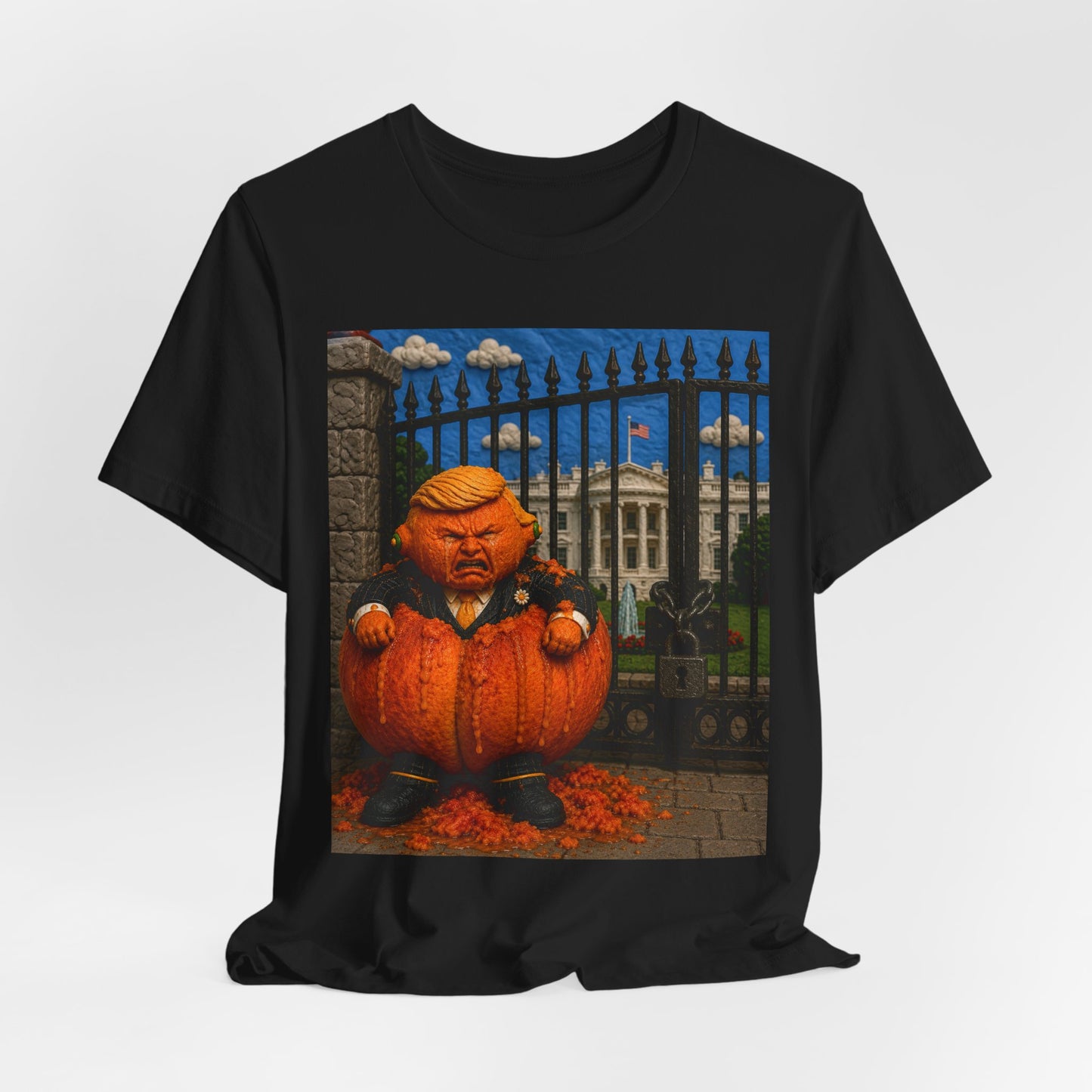 Political Pumpkin Tee – Satirical Trump Jack-o'-Lantern T-Shirt