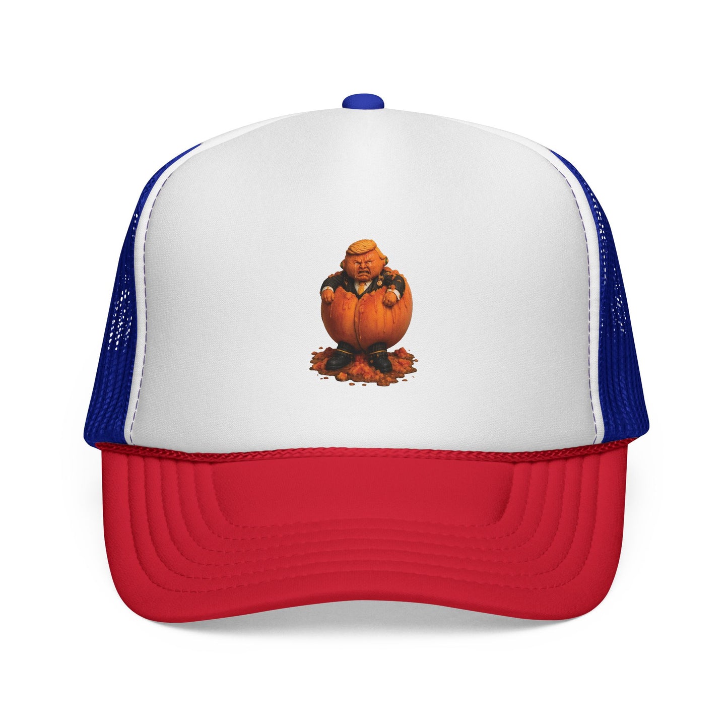 Pumpkin Baby Trucker Cap — Cute Halloween Infant Pumpkin Design