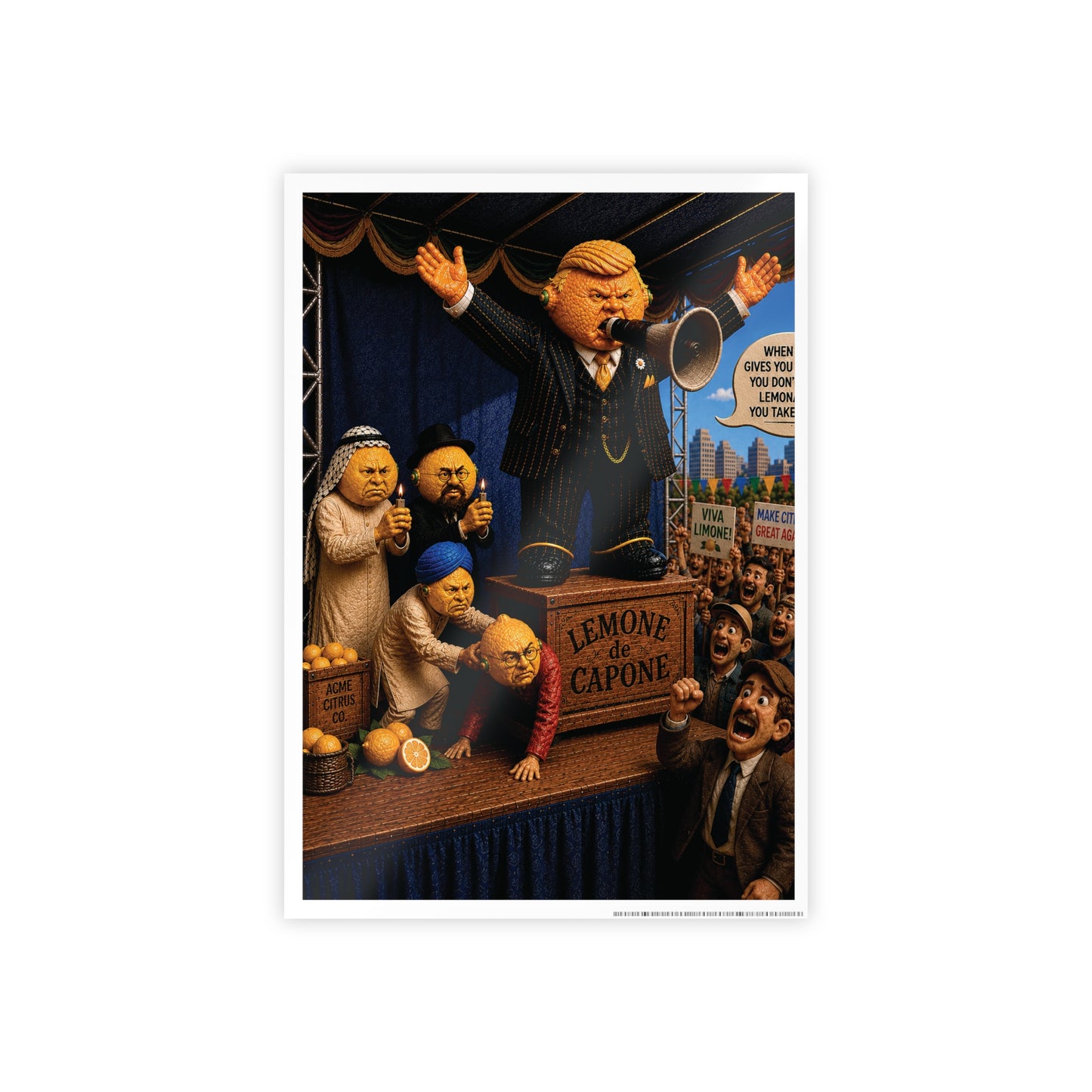 Gloss Poster — 'Lemone de Capone' Satirical Art Print